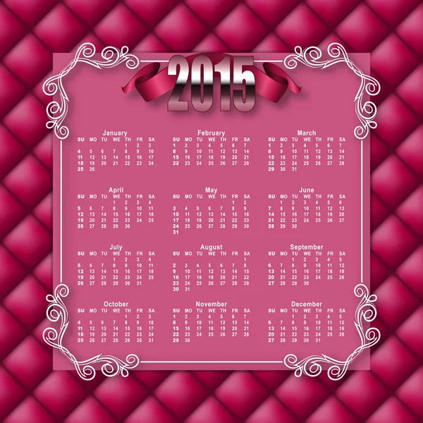 2015 カレンダー テンプレート — ストックベクタ