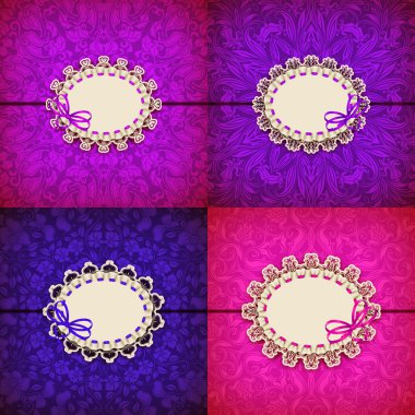 Bir şekilde dekore edilmiş çerçeve kümesi