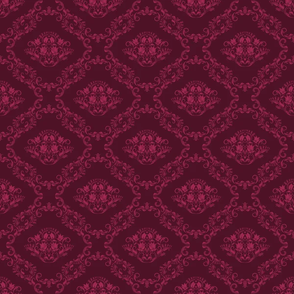 Damas motif floral sans couture — Image vectorielle