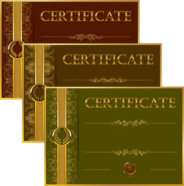 Elegant template of certificate, diploma — Stock Vector