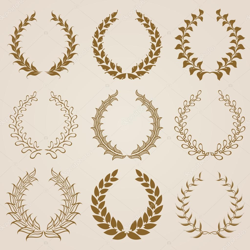 Set of Vector gold laurel wreaths. Stock Vector Image by ©juli