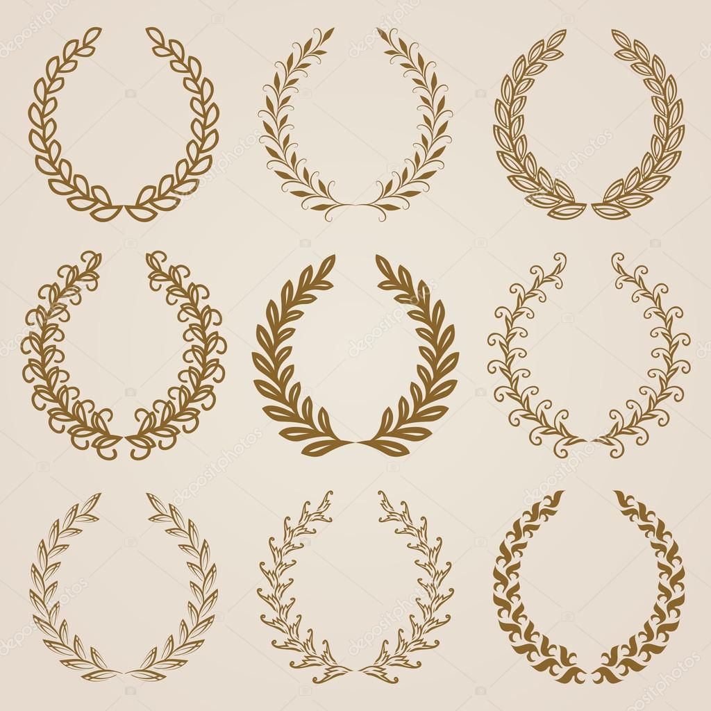 Set Of Vector Gold Laurel Wreaths Stock Vector Image By ©juli