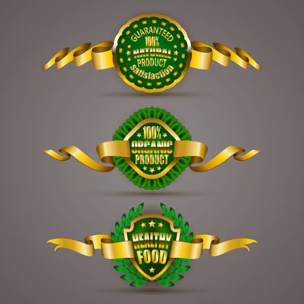 Golden badges — Stock Vector