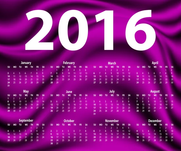 Modelo elegante para o calendário de 2016 — Vetor de Stock