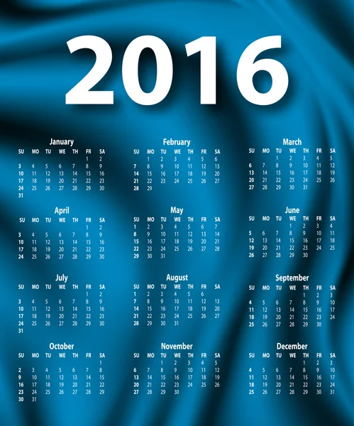 Modelo elegante para o calendário de 2016 — Vetor de Stock