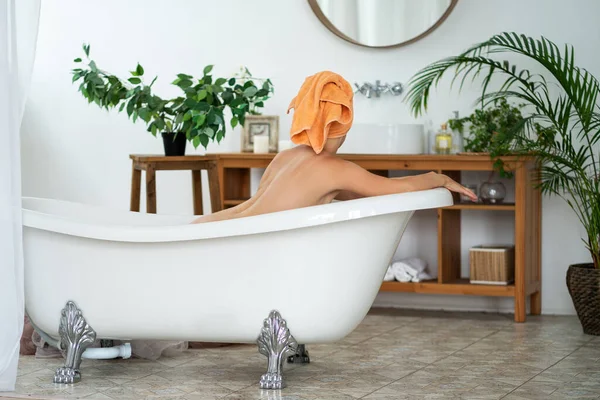 Beleza Mulher Sexy Nua Banheiro Spa Conceito Cuidados Com Corpo — Fotografia de Stock