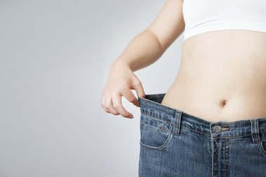 büyük boy, kilo verme kavramı Jeans genç kadın