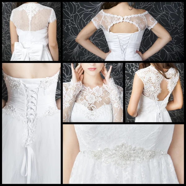 Luxury wedding dresses with a corset — Stock Photo, Image