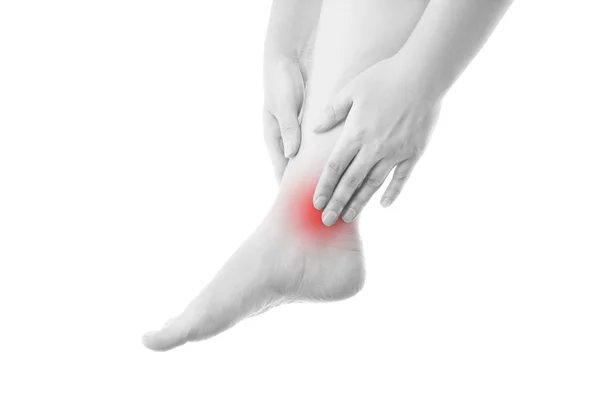 Pain in the female foot — Stock Photo, Image