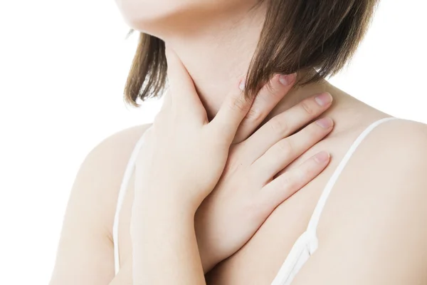 Sore throat of a women — Stock Photo, Image