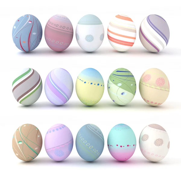 Easter colorful eggs on white background — Stock Photo, Image