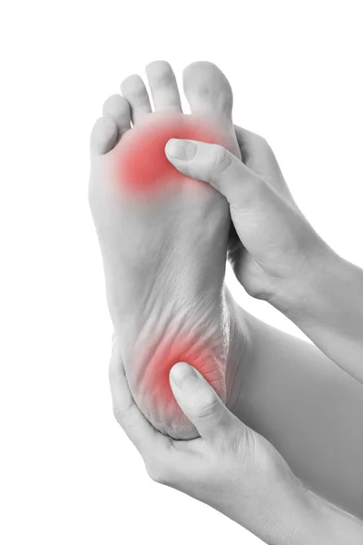 Pain in the female foot — Stock Photo, Image