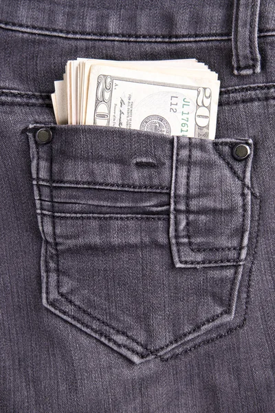 ジーンズポケットの中のお金 — ストック写真