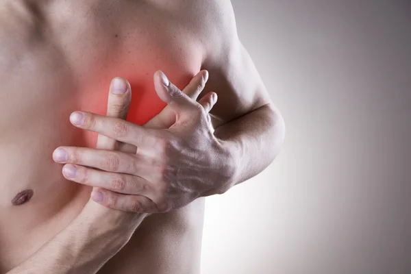 Dolor en el corazón de un hombre — Foto de Stock