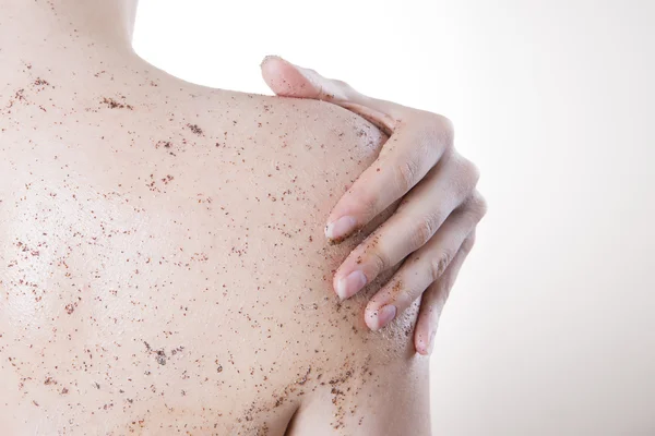 Body care, skin peeling back — Stock Photo, Image