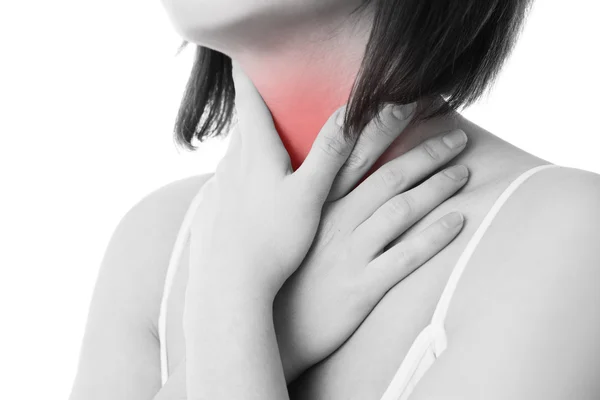 Sore throat of a women — Stock Photo, Image