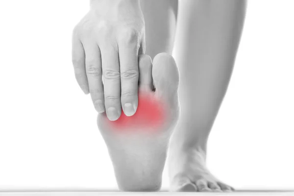 Pain in the female foot — Stock Photo, Image