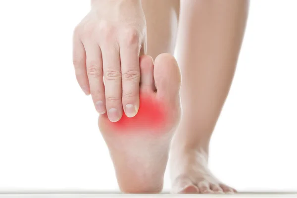 Pain in the female foot — Stock Photo, Image