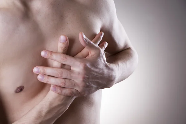 Ataque cardíaco. Dolor en el cuerpo humano — Foto de Stock