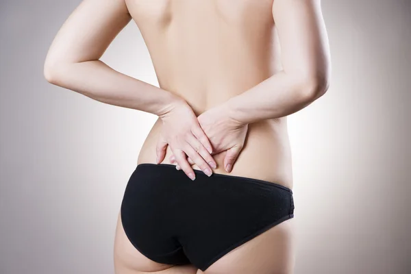 Woman with backache. Pain in the human body — Stock Photo, Image