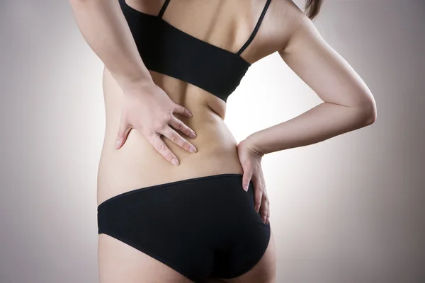 Woman with backache. Pain in the human body — Stock Photo, Image