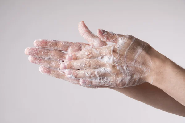 Wash male hands — Stock Photo, Image