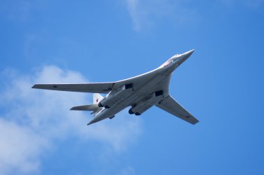 Tu-160 performs demonstrations at air show clipart
