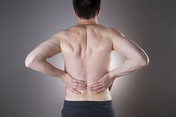 Kidney pain. Man with backache. Pain in the man's body — Stock Photo, Image