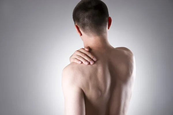 Man with pain in shoulder. Pain in the human body — Stock Photo, Image