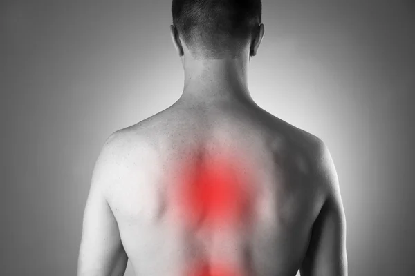 Man with backache. Pain in the human body — Stock Photo, Image