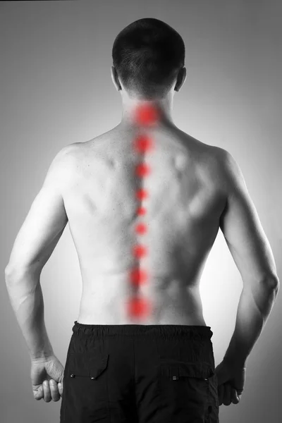 Man with backache. Pain in the human body — Stock Photo, Image