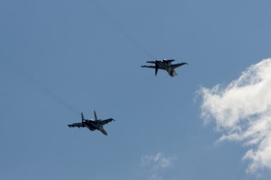 Grup su-27 performans akrobasi bir airshow