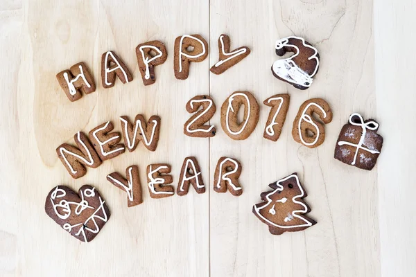 Biscotti di Natale. Felice anno nuovo 2016 — Foto Stock