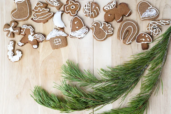 Kerstkoekjes. Gelukkig Nieuwjaar — Stockfoto