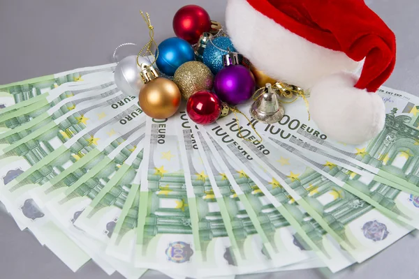 KERSTMUTS en geld — Stockfoto