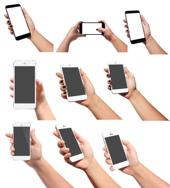 스마트폰을 들고 있는 손 — 스톡 사진