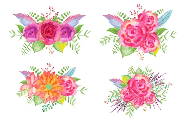 Acuarela Ramos de flores — Archivo Imágenes Vectoriales
