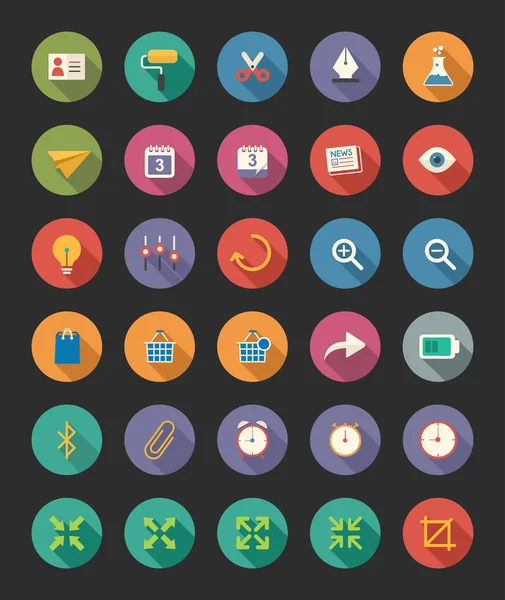 Varios Iconos planos — Vector de stock