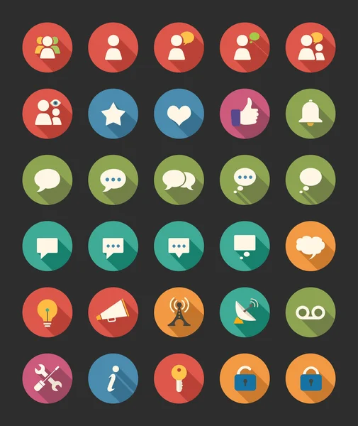 Media en communicatie iconen — Stockvector