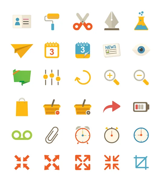 Varios Iconos planos — Vector de stock