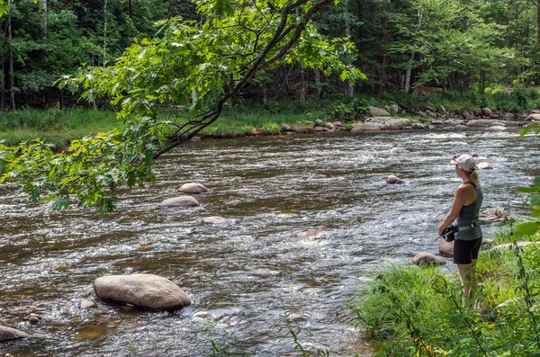 Ausableskou řeka po stezce stavidlem Wilmington — Stock fotografie