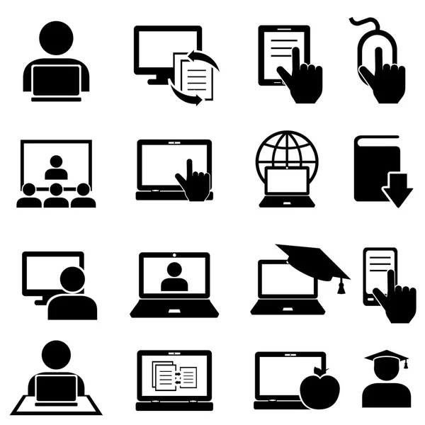 Online education and learning icons — Stock Vector