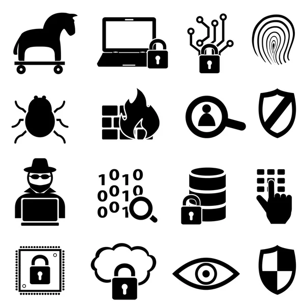 Cyber-Sicherheit und Daten-Symbole — Stockvektor