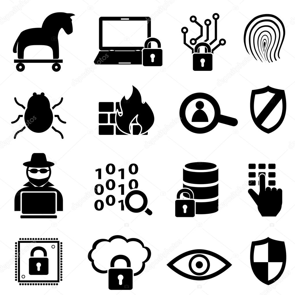 Cyber security and data icons