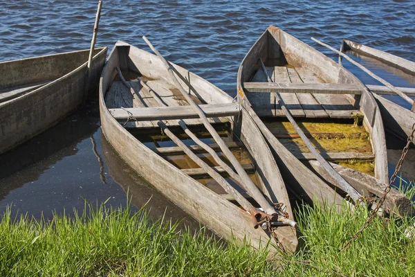 Boats with flat bottom of Pateira — Stock Photo, Image