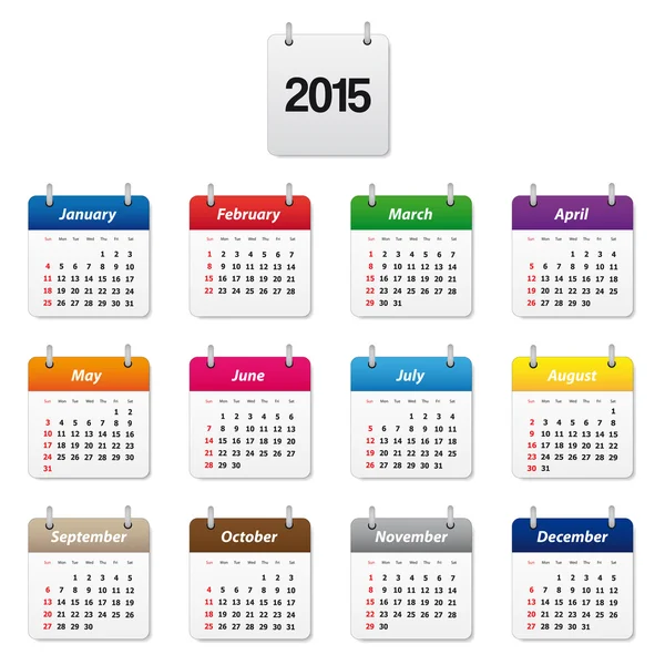 Kalender 2015 — Stock vektor