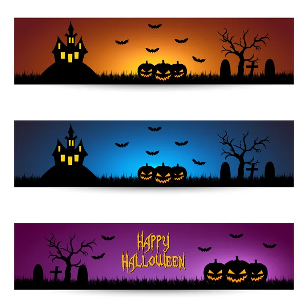 Bannières d'Halloween — Image vectorielle