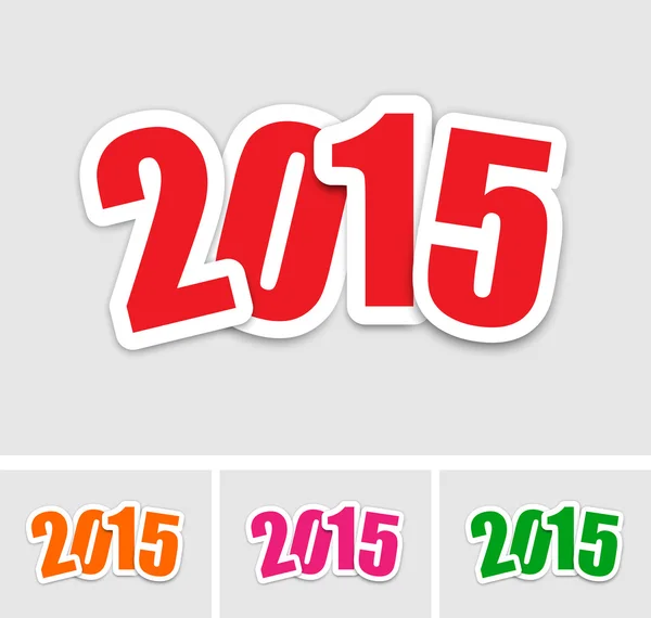 Új év 2015 matricák — Stock Vector