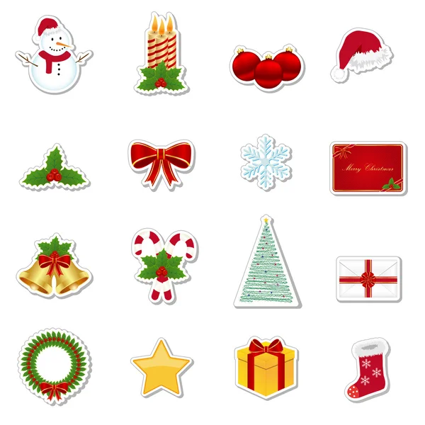 Kerstmis stickers — Stockvector