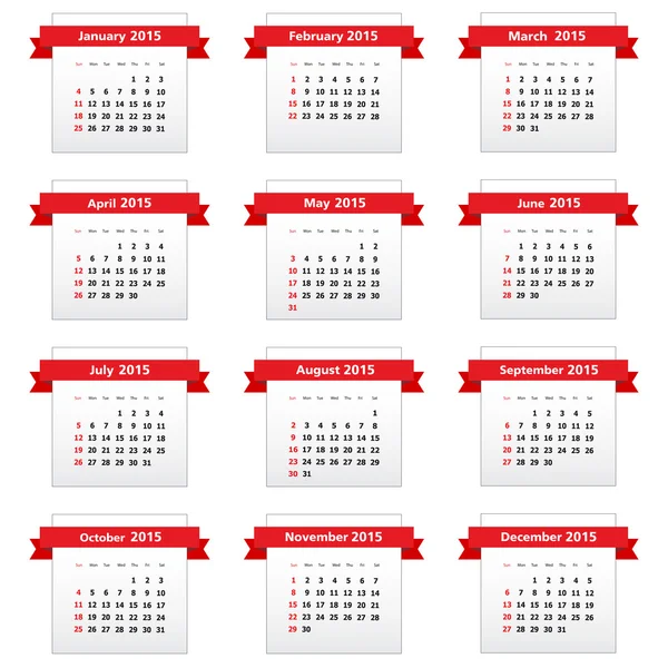 Kalender 2015 — Stockvektor